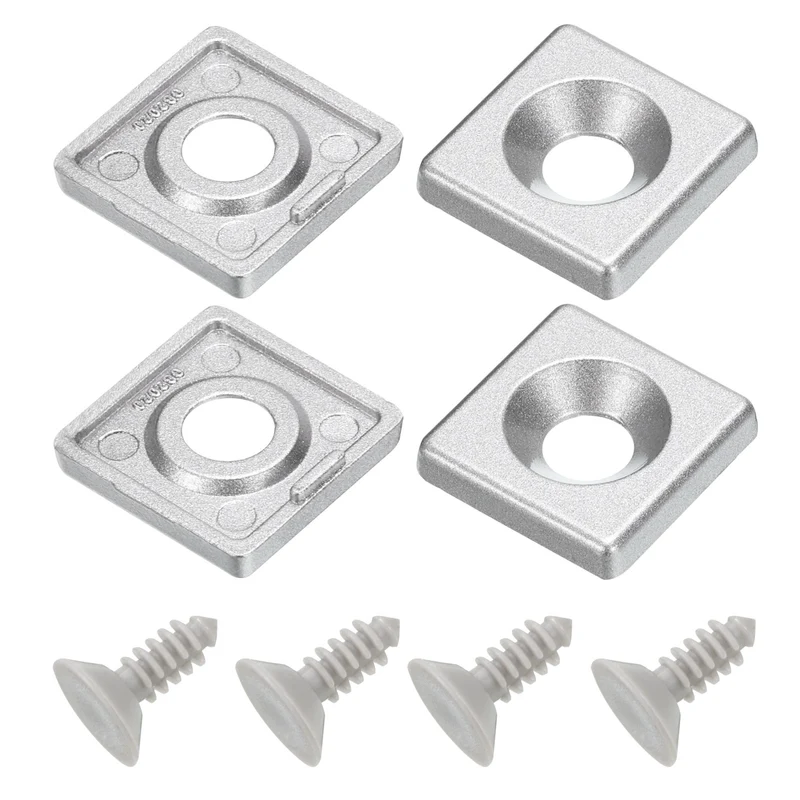 4Pcs 2020 EU Standard T-Slot 7mm Hole Dia Aluminum Extrusion End Cap 20x20mm Silver for Fish Tank Rack, Storage Rack with Push-in Fastener