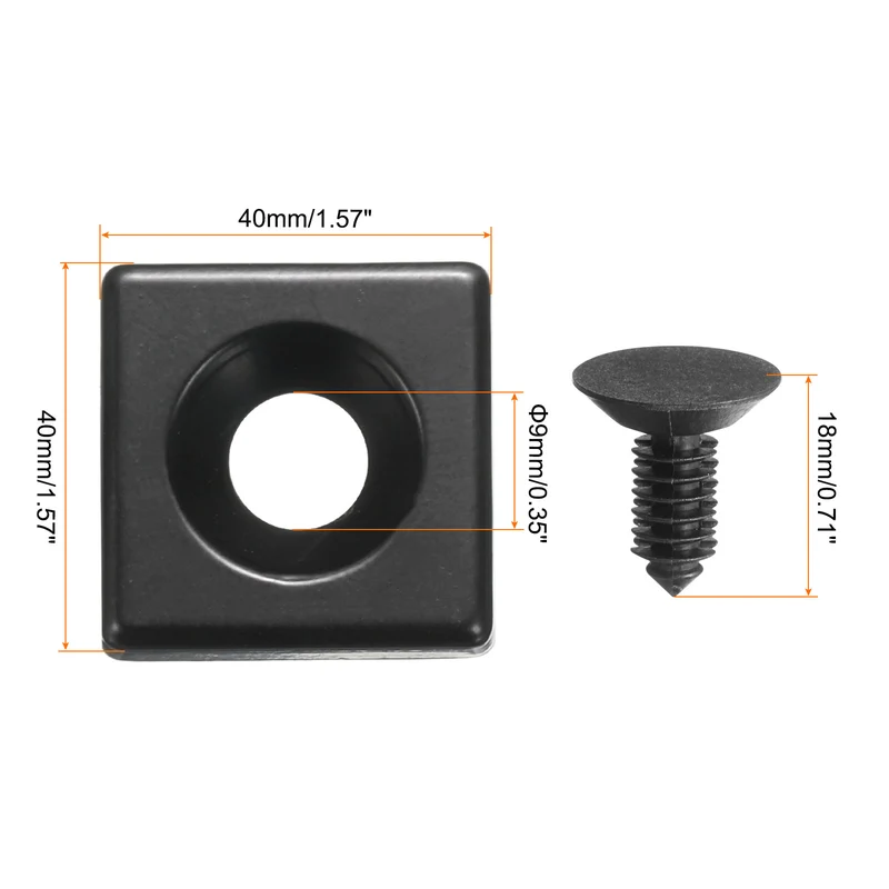 4Pcs 4040 EU Standard T-Slot 9mm Hole Dia Aluminum Extrusion End Cap 40x40mm Black for Fish Tank Rack, Storage Rack with Push-in Fastener