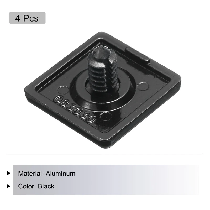 4Pcs 4040 EU Standard T-Slot 9mm Hole Dia Aluminum Extrusion End Cap 40x40mm Black for Fish Tank Rack, Storage Rack with Push-in Fastener