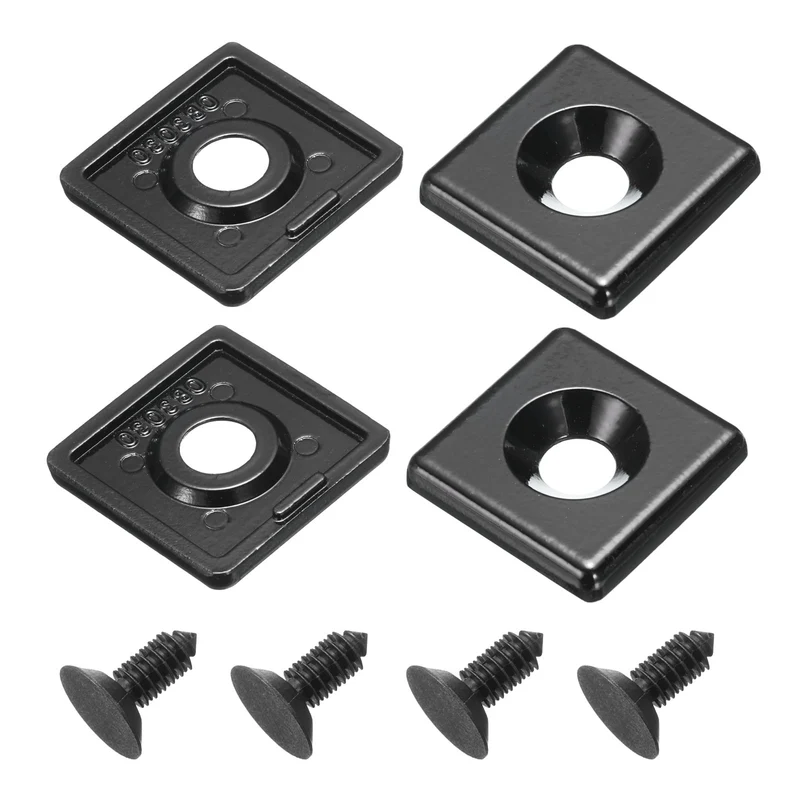 4Pcs 3030 EU Standard T-Slot 9mm Hole Dia Aluminum Extrusion End Cap 30x30mm Black for Fish Tank Rack, Storage Rack with Push-in Fastener