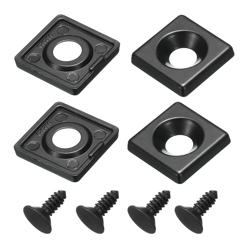 4Pcs 2525 EU Standard T-Slot 7mm Hole Dia Aluminum Extrusion End Cap 25x25mm Black for Fish Tank Rack, Storage Rack with Push-in Fastener