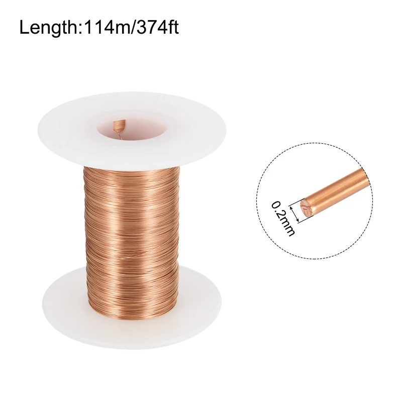 0.25mm Magnet Wire 374ft Enameled Magnet Winding Copper Wire 50g,Brown