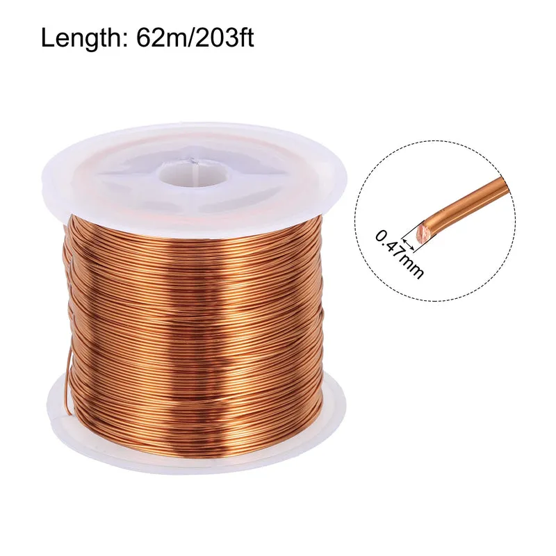 0.47mm Magnet Wire 203ft Enameled Copper Wire Enameled Magnet Winding Wire 100g