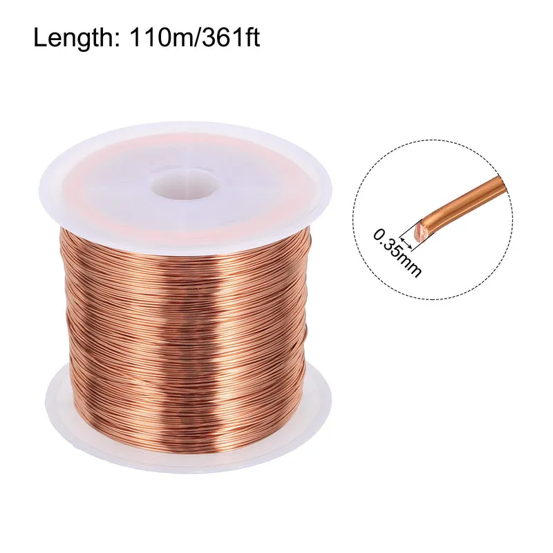 0.35mm Magnet Wire 361ft Enameled Copper Wire Enameled Magnet Winding Wire 100g
