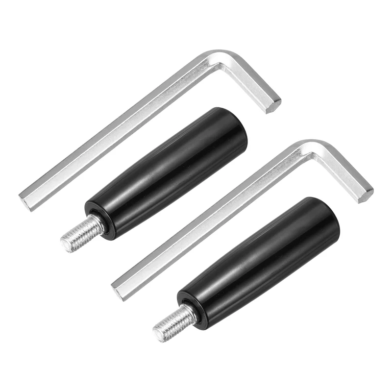 2Set M10 x P1.5 Revolving Crank Handle 112mm Male Threaded Machine Handwheel