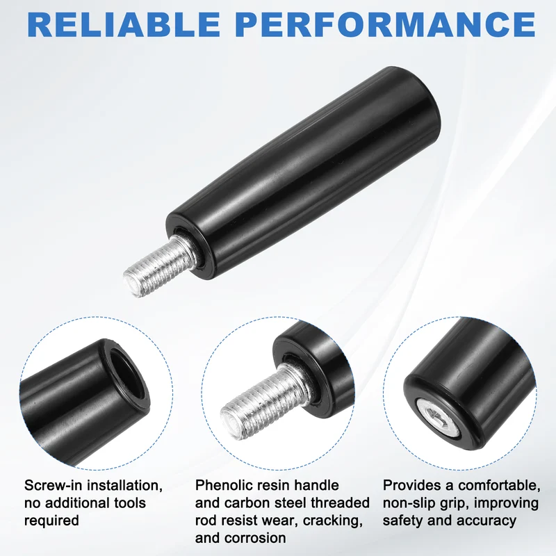 1Set M10 x P1.5 Revolving Crank Handle 112mm Male Threaded Machine Handwheel