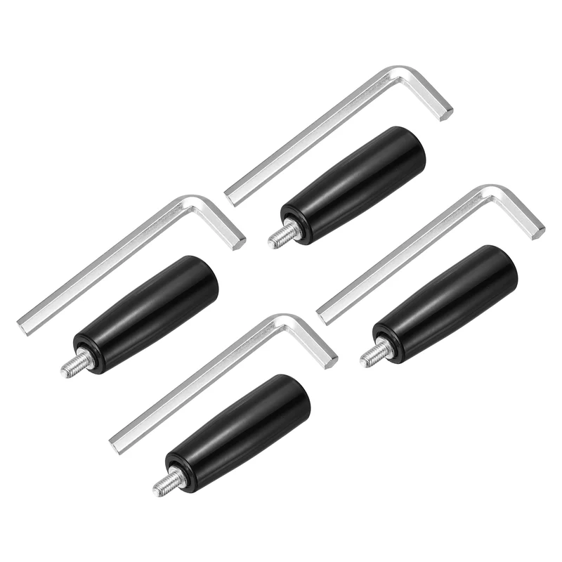 4Set M6 x P1 Revolving Crank Handle 77mm Male Threaded Machine Handwheel