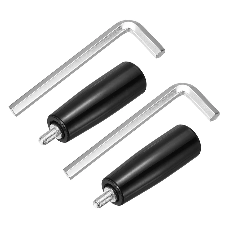 2Set M6 x P1 Revolving Crank Handle 77mm Male Threaded Machine Handwheel