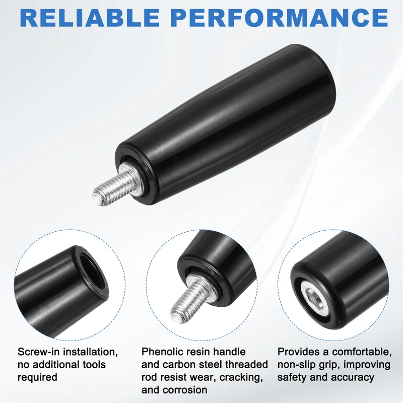 1Set M6 x P1 Revolving Crank Handle 77mm Male Threaded Machine Handwheel