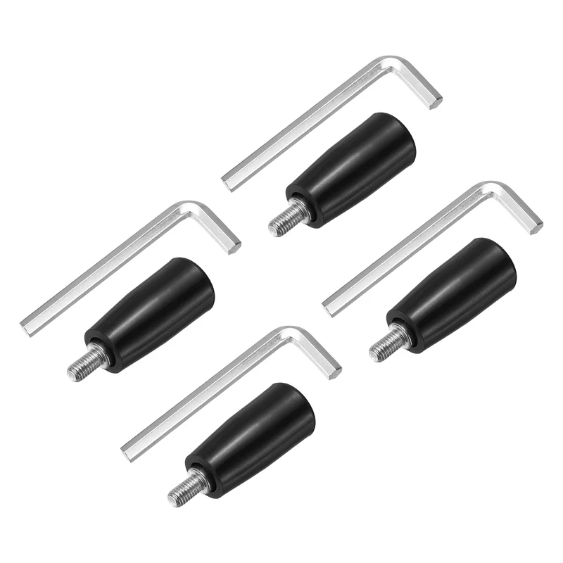 4Set M5 x P0.8 Revolving Crank Handle 42mm Male Threaded Machine Handwheel