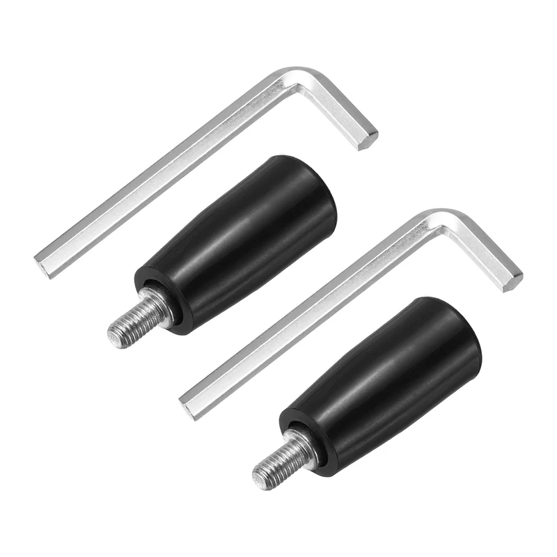 2Set M5 x P0.8 Revolving Crank Handle 42mm Male Threaded Machine Handwheel