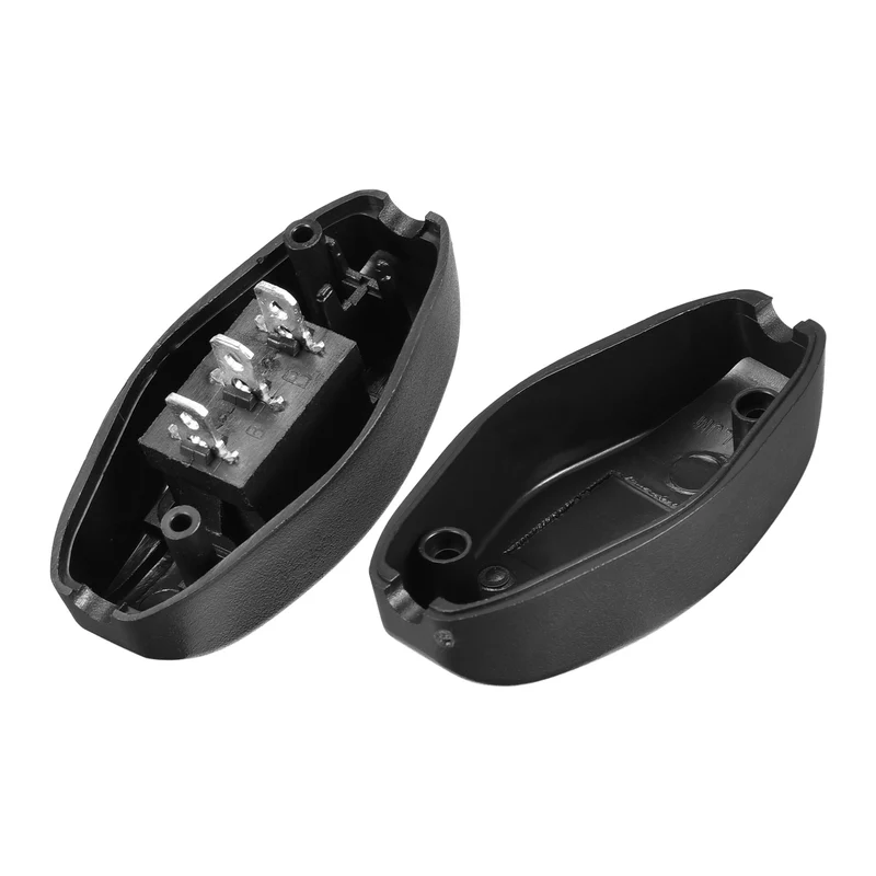 Inline Cord Switch AC250V 6A/ 125V 10A On-Off/On Control Feed-Through Black Rocker Switch for Bedroom Table Lamp Desk Light 1pcs