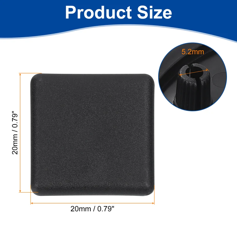 6Pcs Extruded End Cap Nylon 20x20mm 2020 Series European Black