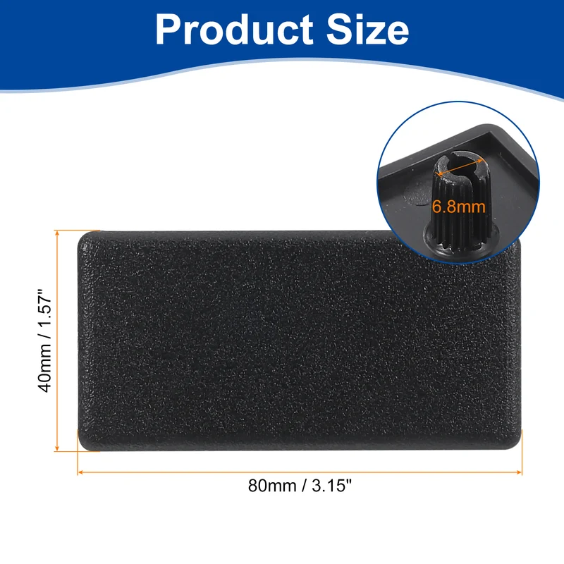 14Pcs Extruded End Cap Nylon 80x40mm 4080 Series European Black
