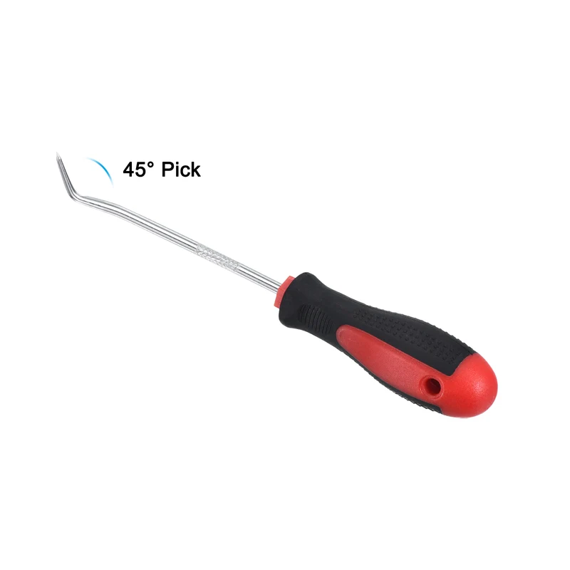O-Ring 45 Degree Hook 150mm, Oil Seal Gasket Precision Screwdriver Puller Remover Removal Tool, Red