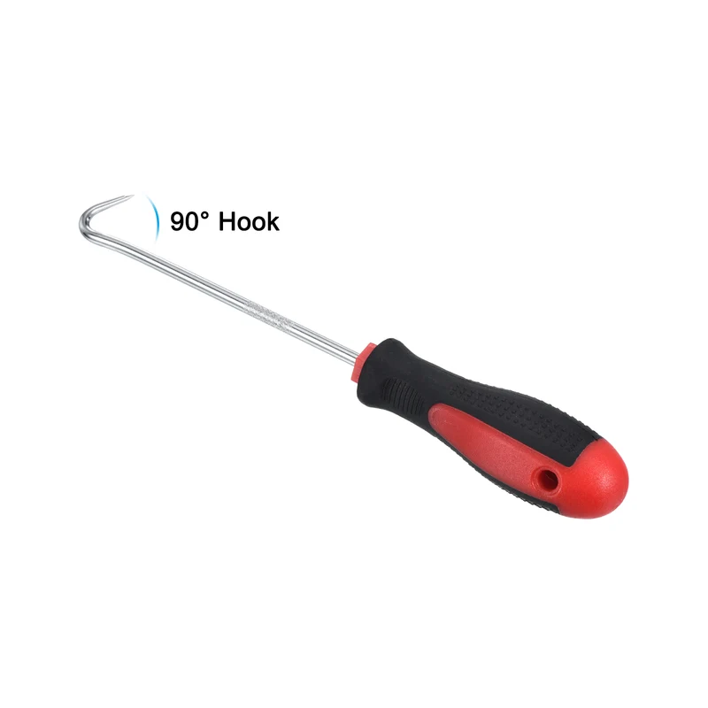 O-Ring 90 Degree Hook 150mm, Oil Seal Gasket Precision Screwdriver Puller Remover Removal Tool, Red
