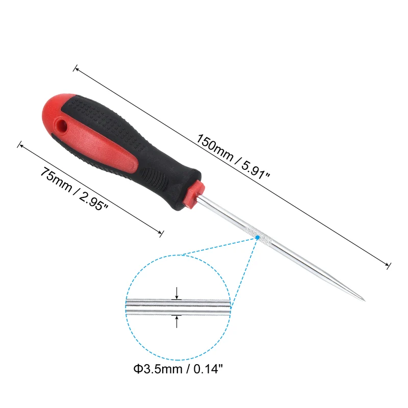 O-Ring Straight Pick 150mm, Oil Seal Gasket Precision Screwdriver Puller Remover Removal Tool, Red
