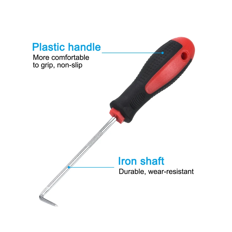 O-Ring 90° Pick 150mm Oil Seal Gasket Precision Puller Remover Tool, Red