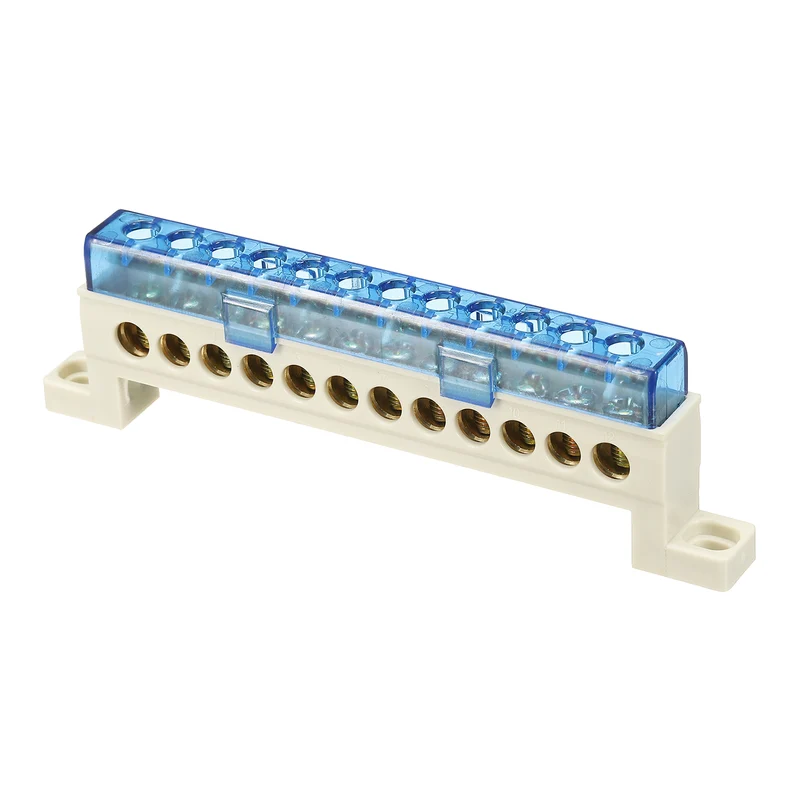 Terminal Ground Bar, 12 Positions 7x11mm Ground Block for Electrical, Blue
