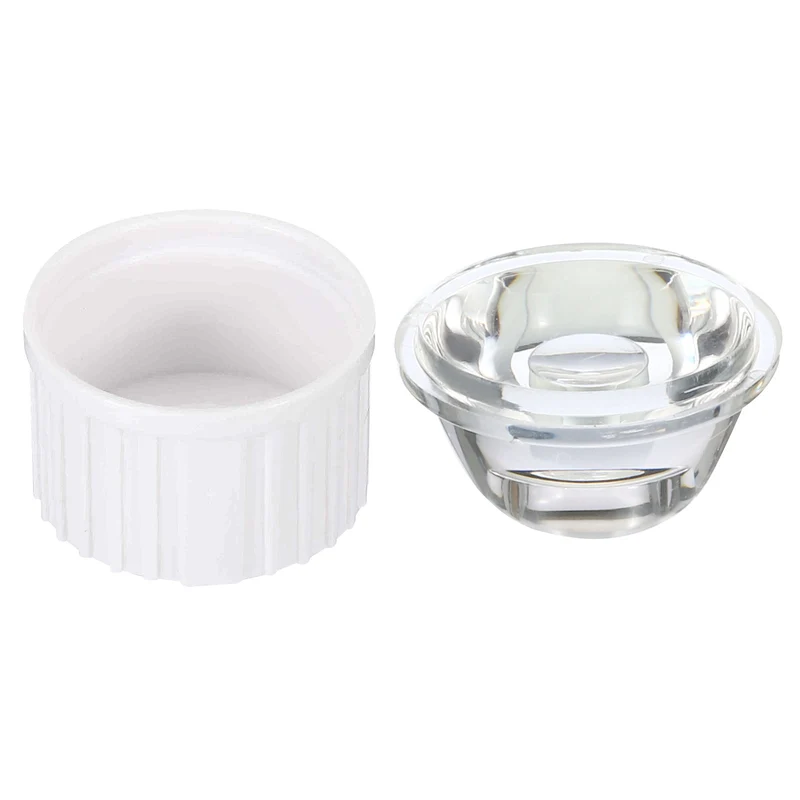 20mm LED Lens 120 Degree with Plastic Holder, 20 Set Acrylic Optical Lenses for 1W 3W High Power LED Light, White/Transparent