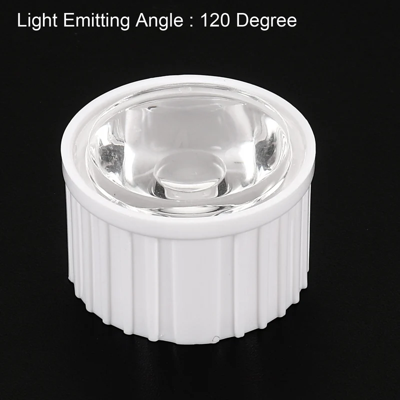 20mm LED Lens 120 Degree with Plastic Holder, 20 Set Acrylic Optical Lenses for 1W 3W High Power LED Light, White/Transparent