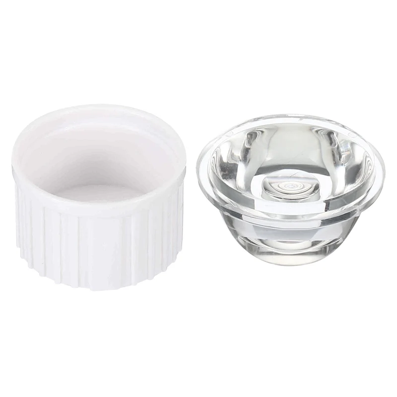20mm LED Lens 90 Degree with Plastic Holder, 20 Set Acrylic Optical Lenses for 1W 3W High Power LED Light, White/Transparent