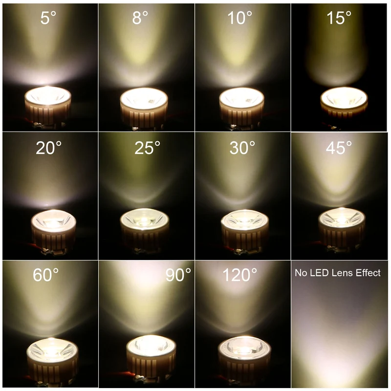 20mm LED Lens 90 Degree with Plastic Holder, 20 Set Acrylic Optical Lenses for 1W 3W High Power LED Light, White/Transparent
