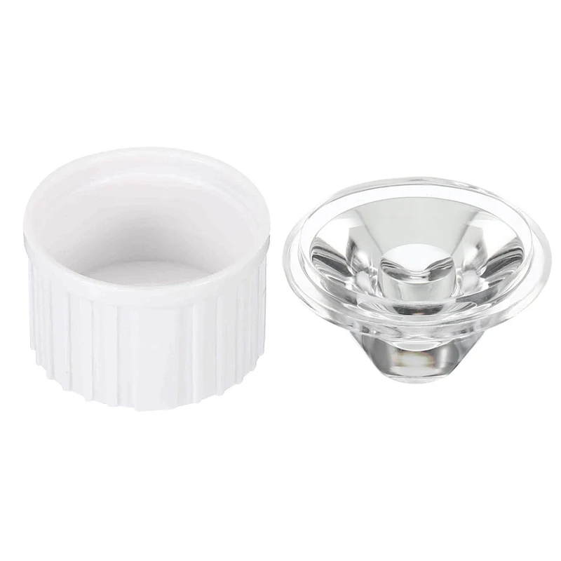 20mm LED Lens 30 Degree with Plastic Holder, 20 Set Acrylic Optical Lenses for 1W 3W High Power LED Light, White/Transparent