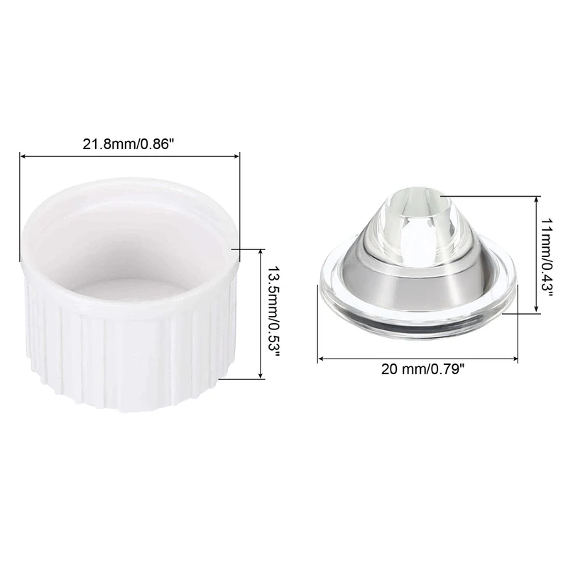 20mm LED Lens 30 Degree with Plastic Holder, 20 Set Acrylic Optical Lenses for 1W 3W High Power LED Light, White/Transparent
