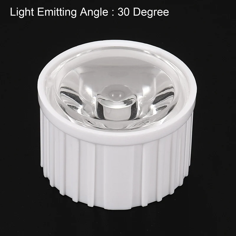 20mm LED Lens 30 Degree with Plastic Holder, 20 Set Acrylic Optical Lenses for 1W 3W High Power LED Light, White/Transparent