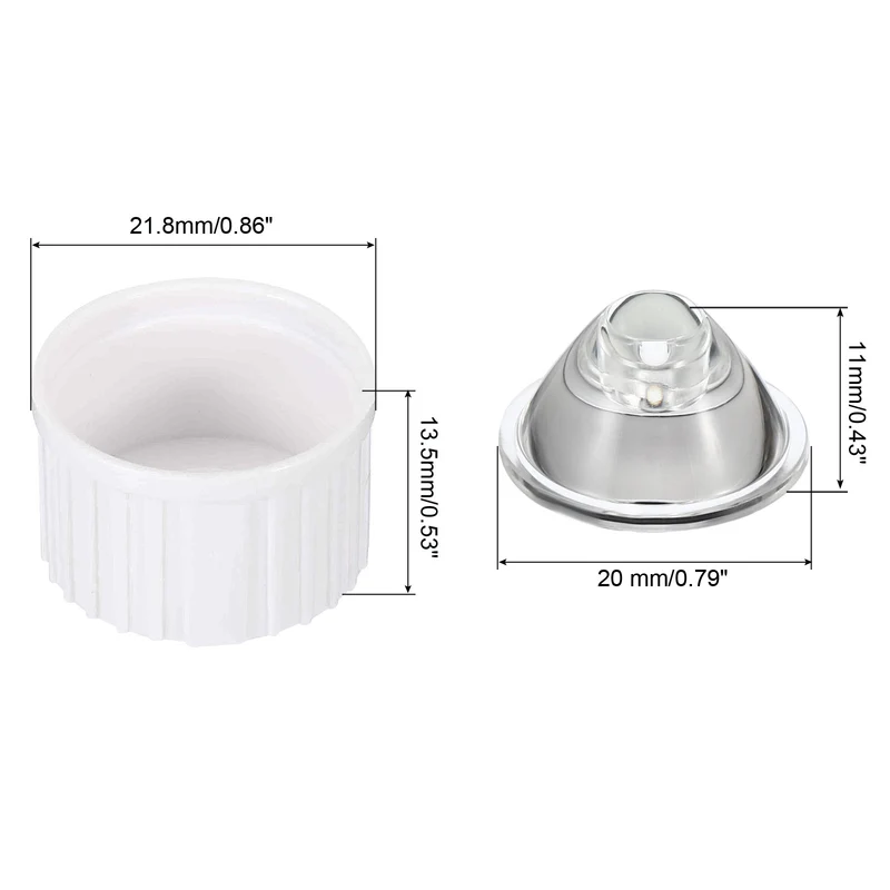 20mm LED Lens 15 Degree with Plastic Holder, 20 Set Acrylic Optical Lenses for 1W 3W High Power LED Light, White/Transparent
