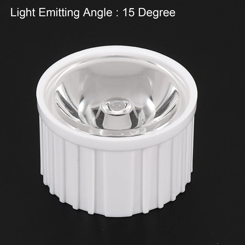 20mm LED Lens 15 Degree with Plastic Holder, 20 Set Acrylic Optical Lenses for 1W 3W High Power LED Light, White/Transparent