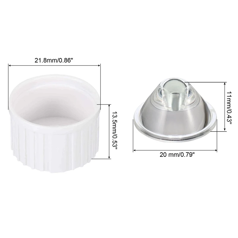 20mm LED Lens 10 Degree with Plastic Holder, 20 Set Acrylic Optical Lenses for 1W 3W High Power LED Light, White/Transparent
