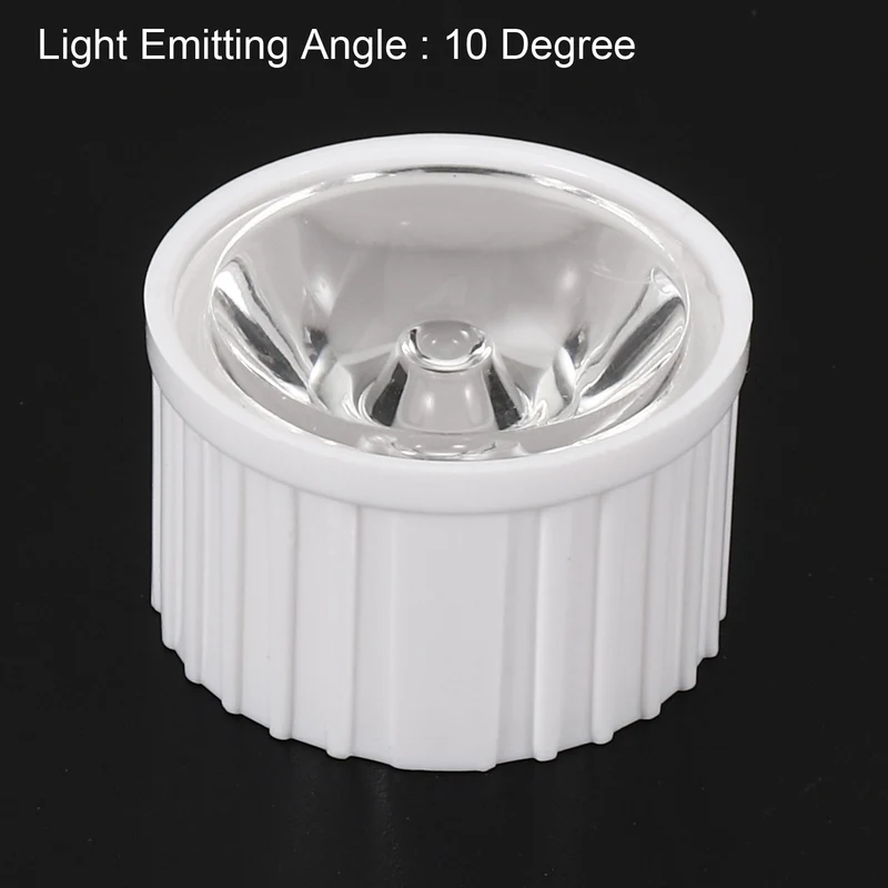 20mm LED Lens 10 Degree with Plastic Holder, 20 Set Acrylic Optical Lenses for 1W 3W High Power LED Light, White/Transparent