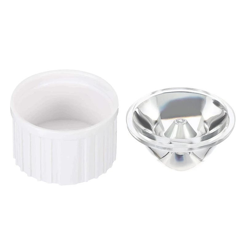20mm LED Lens 8 Degree with Plastic Holder, 20 Set Acrylic Optical Lenses for 1W 3W High Power LED Light, White/Transparent