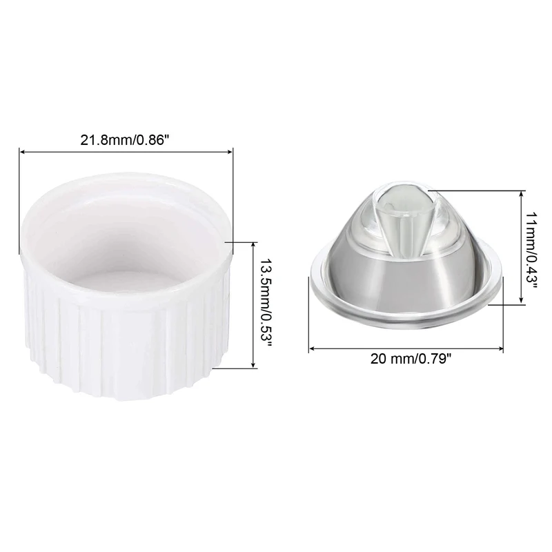 20mm LED Lens 8 Degree with Plastic Holder, 20 Set Acrylic Optical Lenses for 1W 3W High Power LED Light, White/Transparent