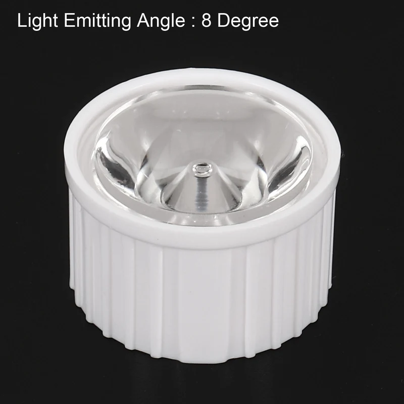 20mm LED Lens 8 Degree with Plastic Holder, 20 Set Acrylic Optical Lenses for 1W 3W High Power LED Light, White/Transparent