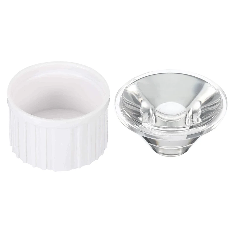 20mm LED Lens 60 Degree with Plastic Holder, 8 Set Acrylic Optical Lenses for 1W 3W High Power LED Light, White/Transparent