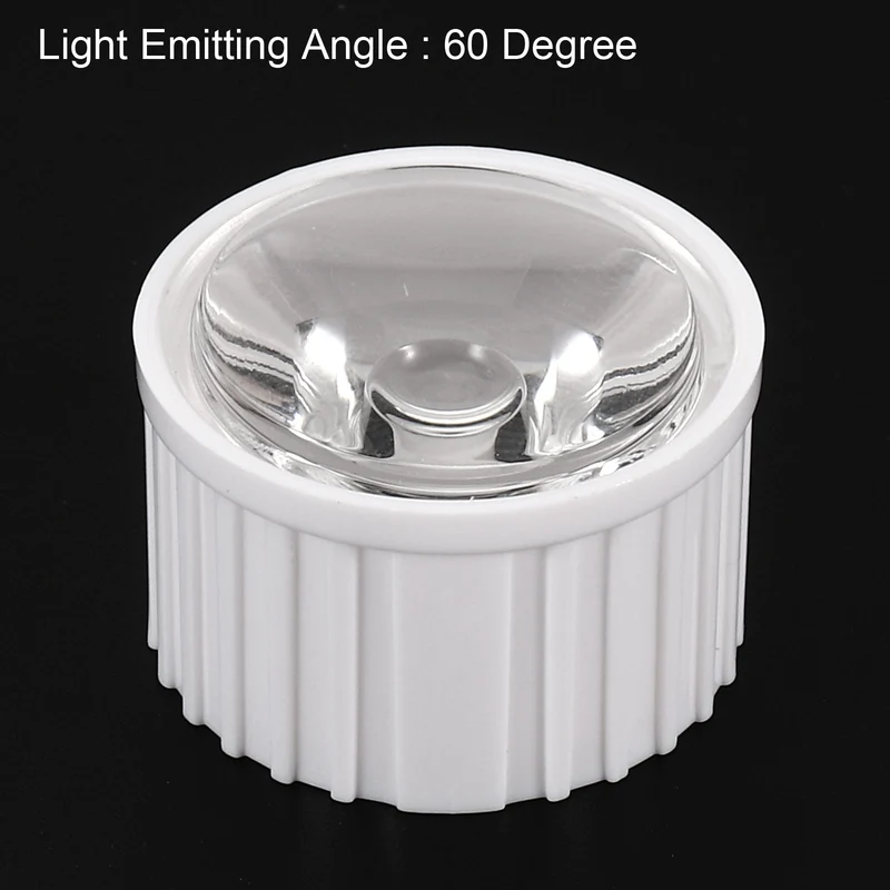 20mm LED Lens 60 Degree with Plastic Holder, 8 Set Acrylic Optical Lenses for 1W 3W High Power LED Light, White/Transparent