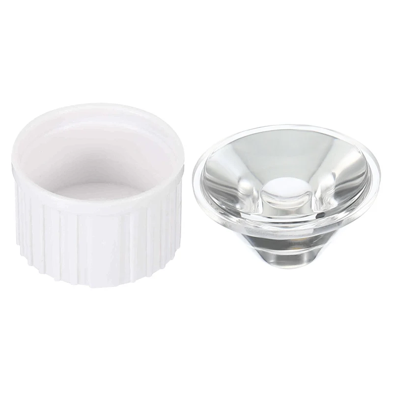 20mm LED Lens 45 Degree with Plastic Holder, 8 Set Acrylic Optical Lenses for 1W 3W High Power LED Light, White/Transparent