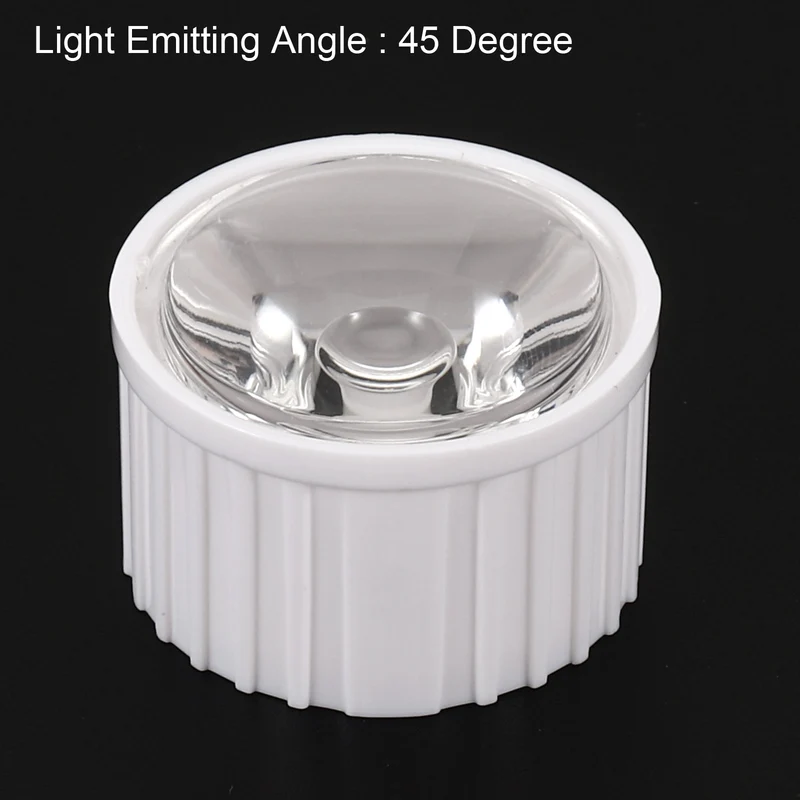20mm LED Lens 45 Degree with Plastic Holder, 8 Set Acrylic Optical Lenses for 1W 3W High Power LED Light, White/Transparent