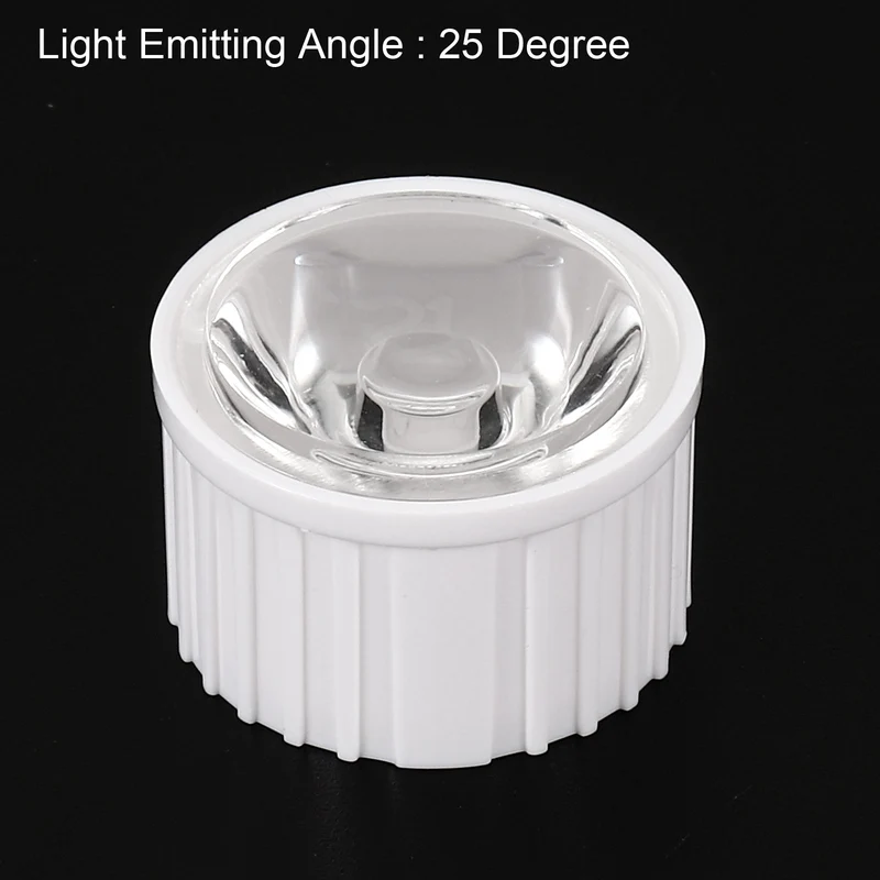 20mm LED Lens 25 Degree with Plastic Holder, 8 Set Acrylic Optical Lenses for 1W 3W High Power LED Light, White/Transparent