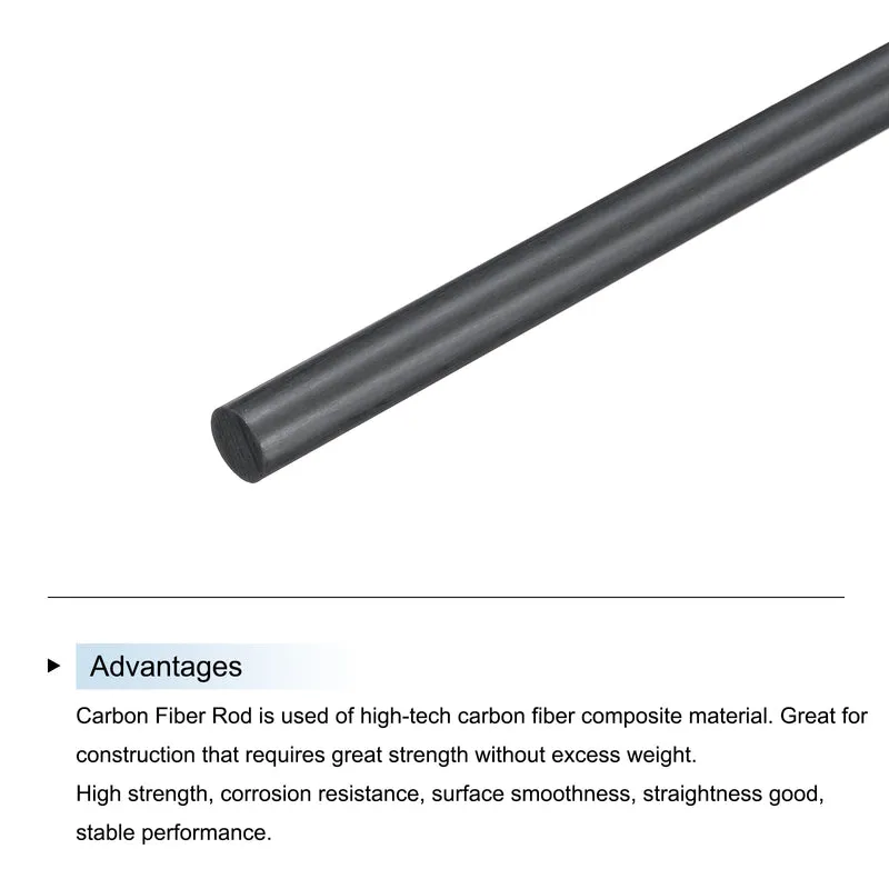 2 Pack Carbon Fiber Rod 4.5mm x 150mm for RC Plane DIY Quadcopter Arm