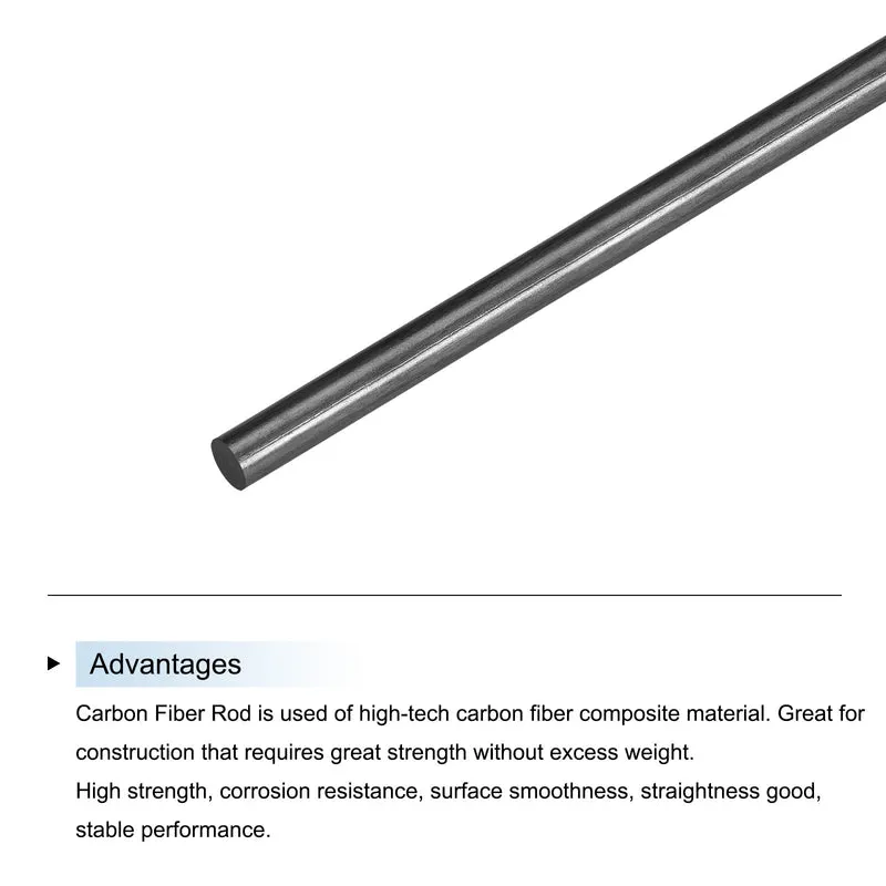 8 Pcs Carbon Fiber Rod, 4mm x 400mm for RC Plane DIY Tool Wing Tube Quadcopter Arm
