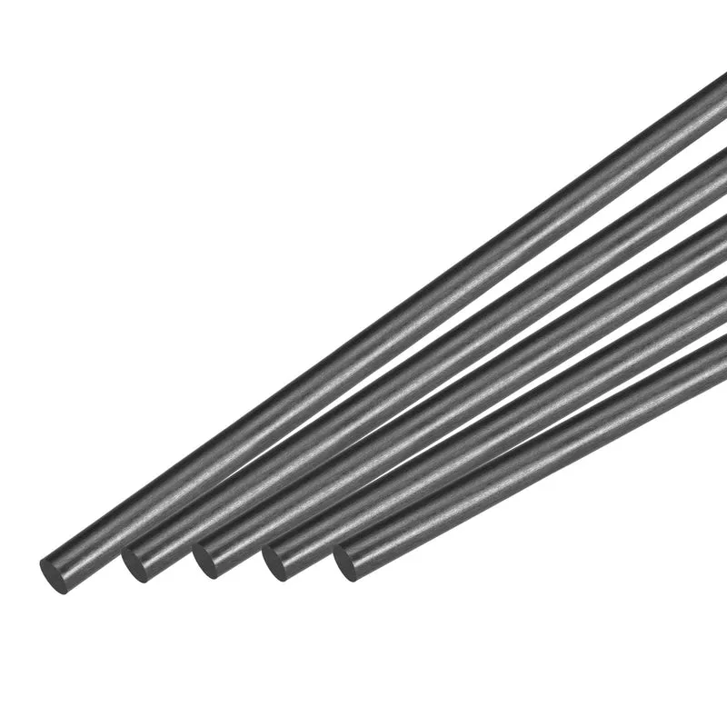 Carbon Fiber Rod, 6mm x 300mm Matte Pole Rod for RC Plane DIY Tool Wing Tube Quadcopter Arm, Pack of 5