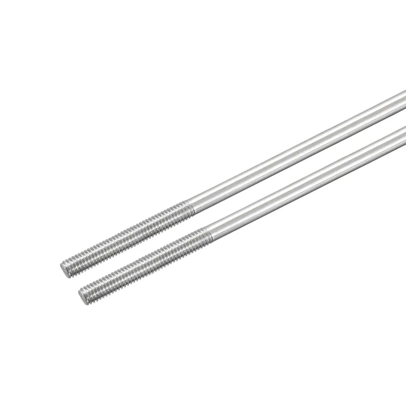 304 Stainless Steel Push Rod Double End Threaded Rod M4x250mm, Pack of 2