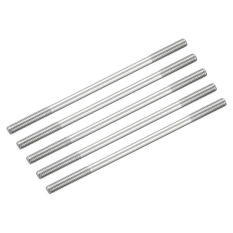 304 Stainless Steel Push Rod Double End Threaded Rod M4x90mm, Pack of 5