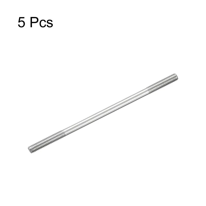 304 Stainless Steel Push Rod Double End Threaded Rod M4x90mm, Pack of 5