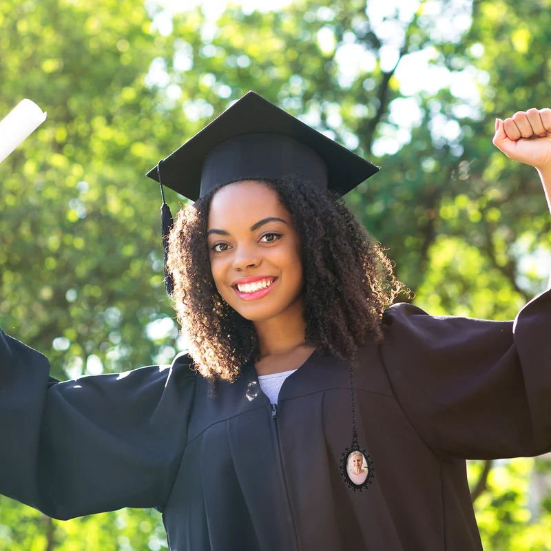 Graduation Cap Photo Charm, 6 Pcs Tassel Picture Charm Memorial Tassel Gift for Graduation Cap, Gown, DIY, Ceremony, Decor, Bronze