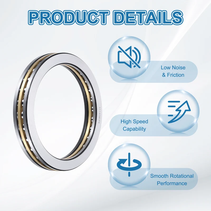 51140M Thrust Ball Bearing, Flat Axial Ball Bearings 200 x 250 x 37mm ABEC3